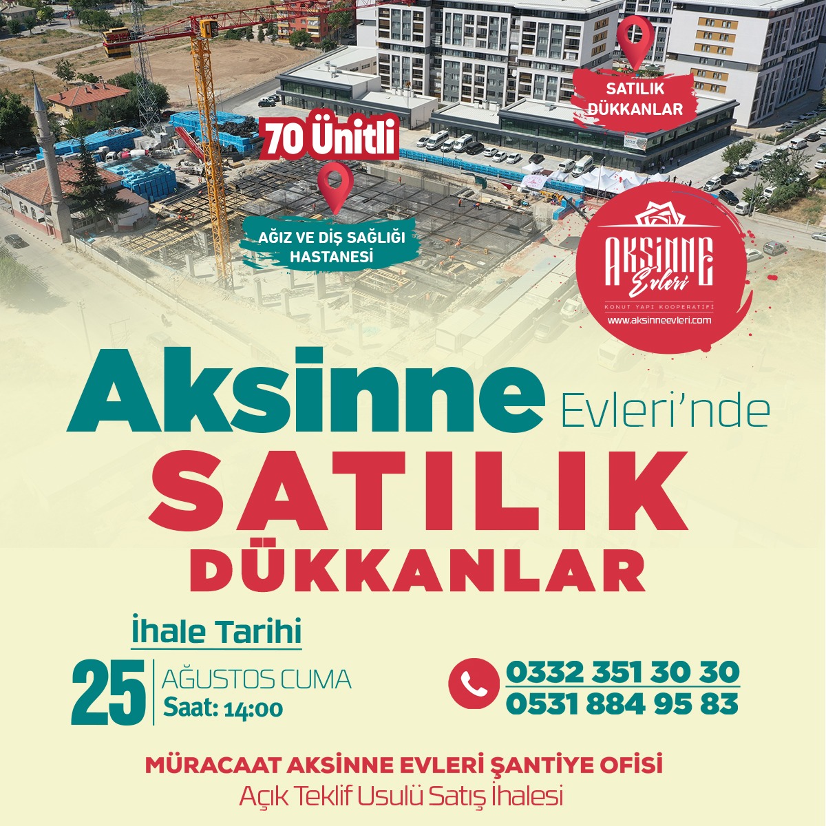 AKSİNNE EVLERİ TİCARİ DÜKKAN SATIŞ İLANI VE İHALE ŞARTNAMESİ